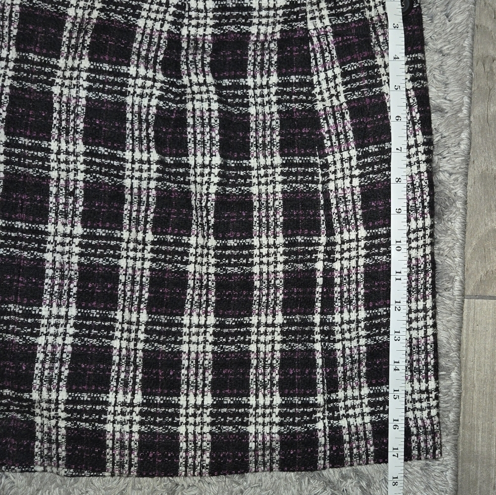 LOFT Ann Taylor Tweed Lined Mini Skirt Size 4 Textured Black Multi Color - Picture 7 of 11
